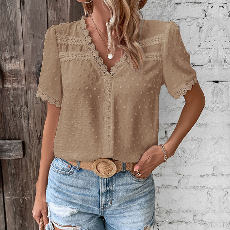 Lani | Haut en Dentelle Florale Délicate avec Détails Transparents pour Femmes