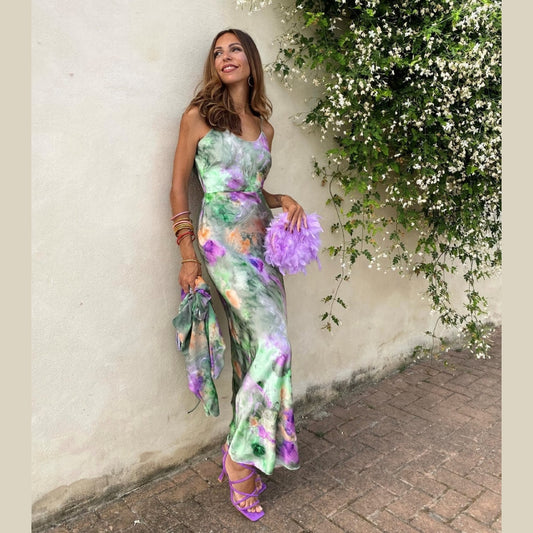 Jenna | Maxi robe halo-dyed stylée avec dos ouvert pour femmes