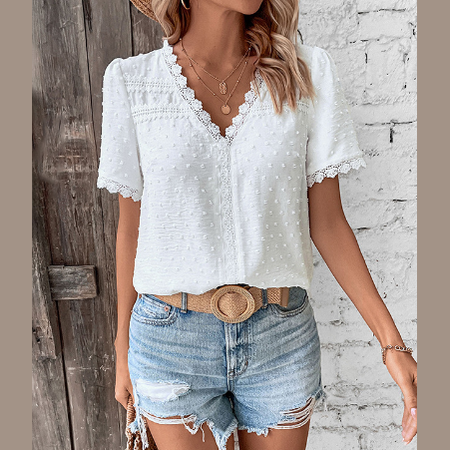 Lani | Haut en Dentelle Florale Délicate avec Détails Transparents pour Femmes