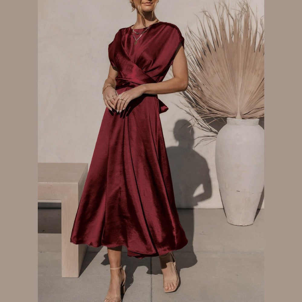 Claire | Robe midi élégante en soie pour femme