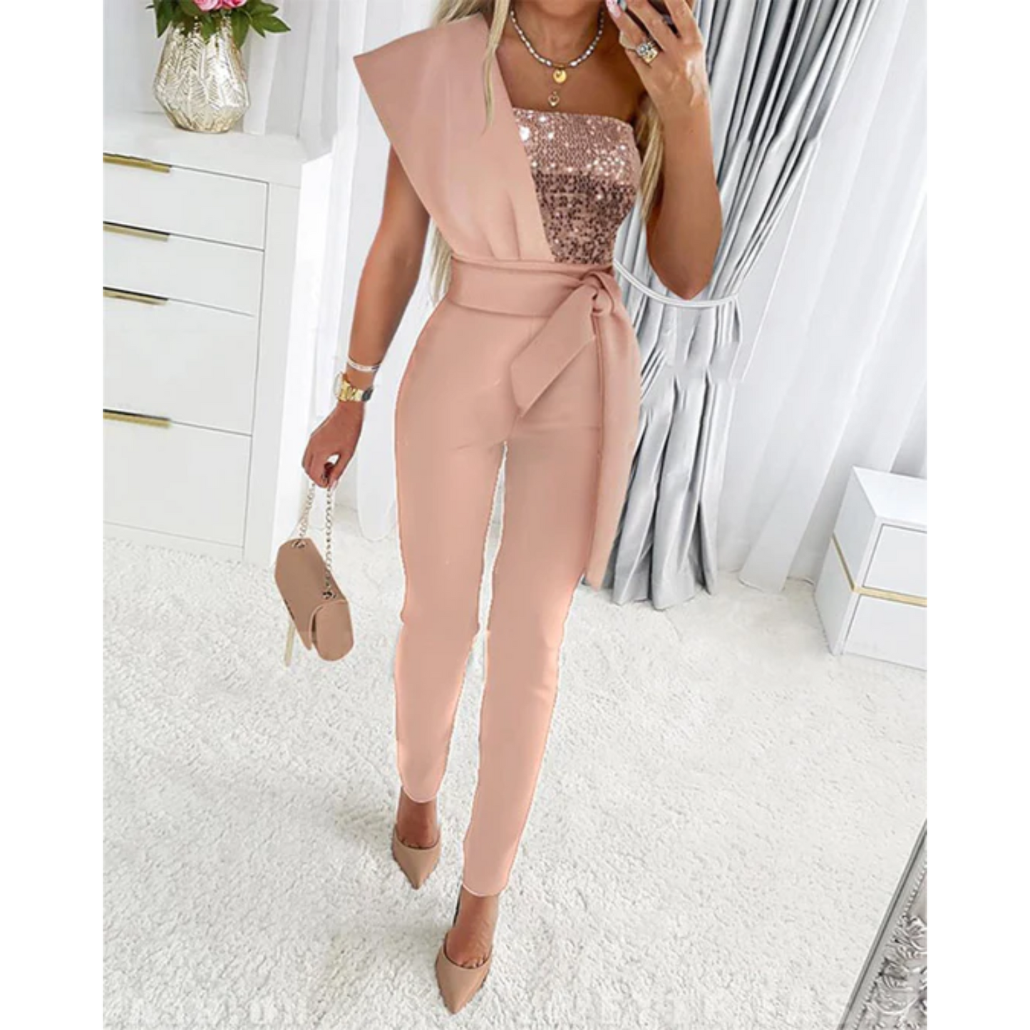 Aaliyah | Combinaison Étincelante Style Soirée pour Femmes