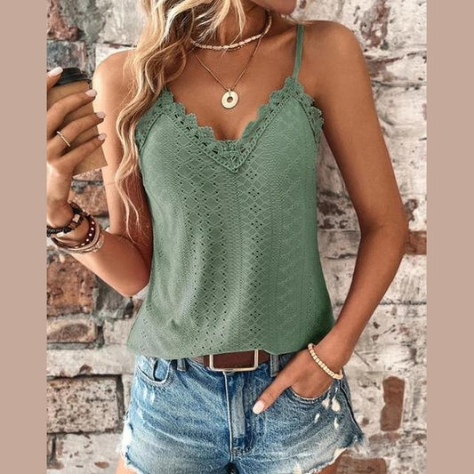 Izabelle | Haut en dentelle délicate avec bords festonnés pour femmes