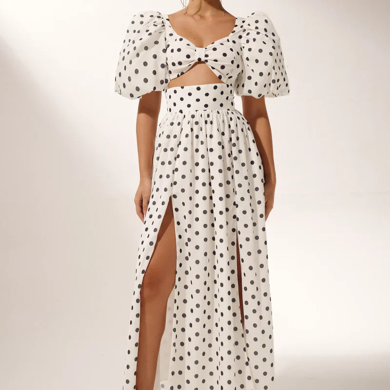 Noel | Ensemble Décontracté Rétro Chic à Pois pour Femmes