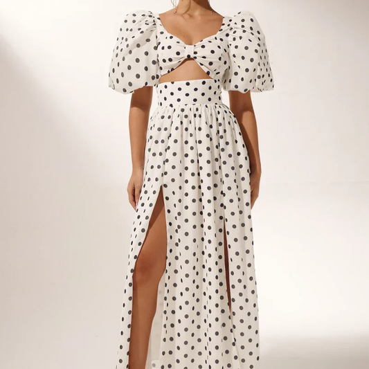 Noel | Ensemble Décontracté Rétro Chic à Pois pour Femmes