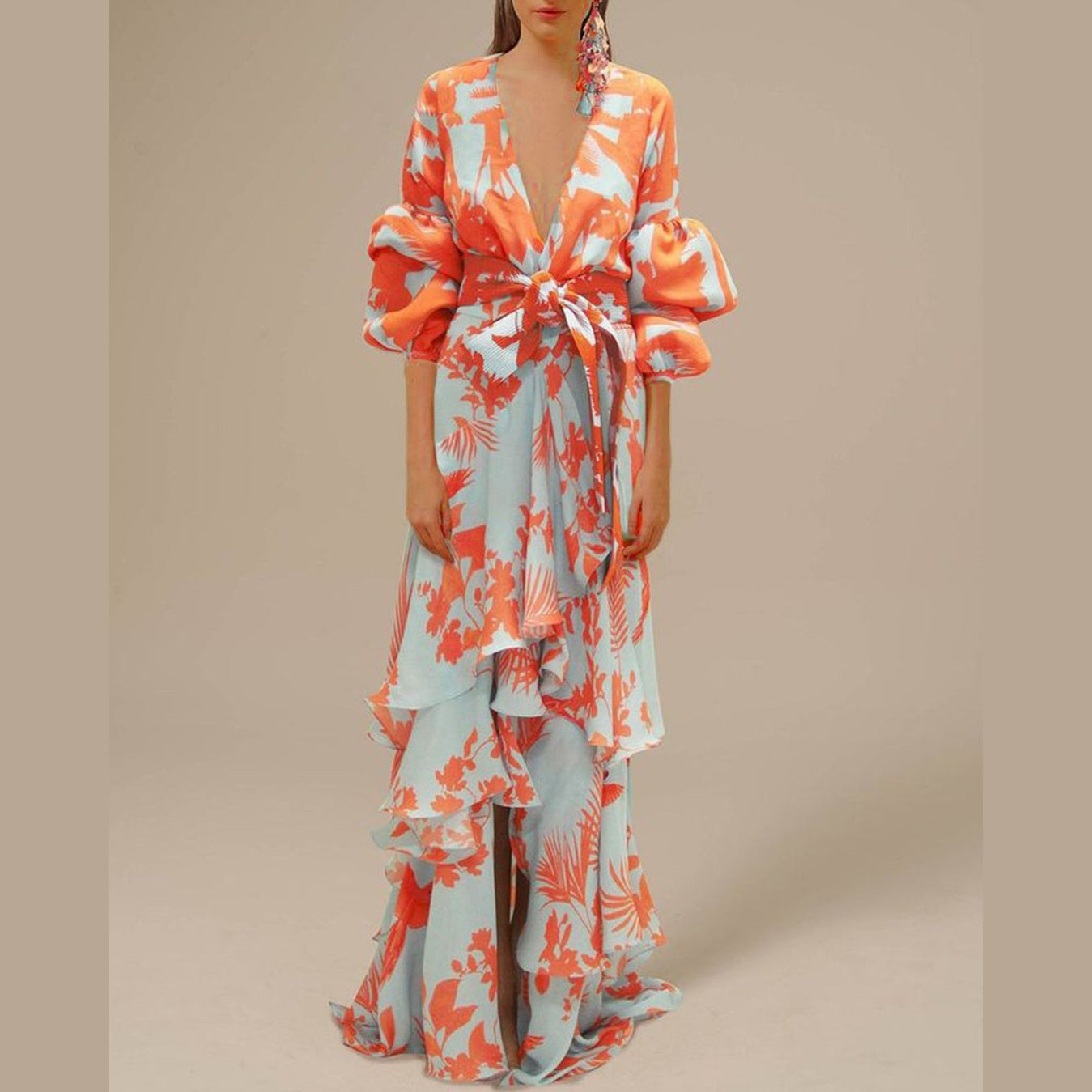 Florence | Robe de cérémonie imprimée en mousseline de soie