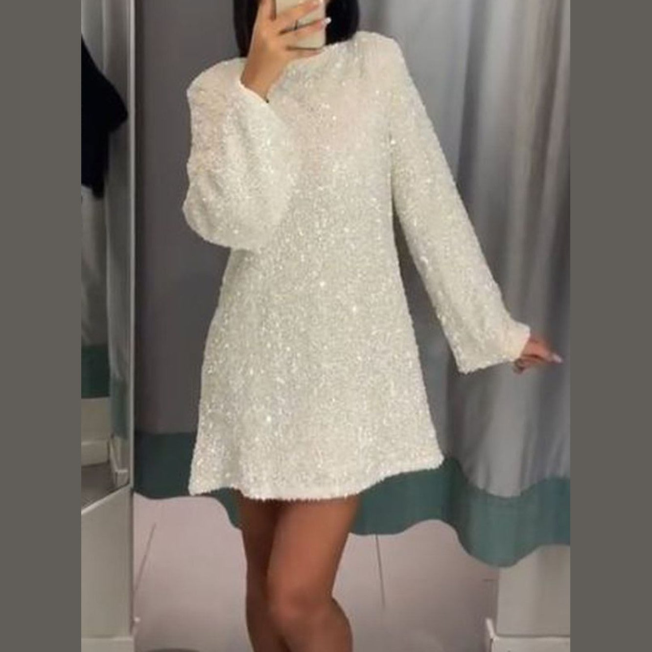 Marcelle | Robe à paillettes avec nœud et fermeture à nœud pour femmes