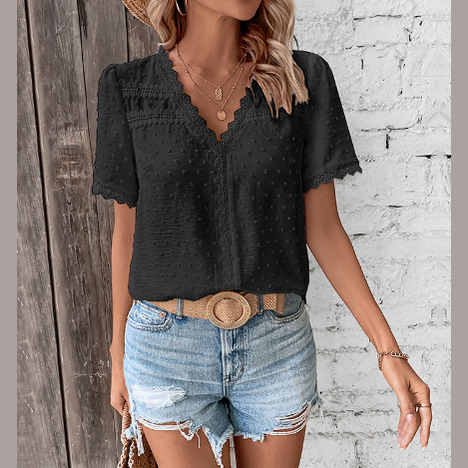 Lani | Haut en Dentelle Florale Délicate avec Détails Transparents pour Femmes