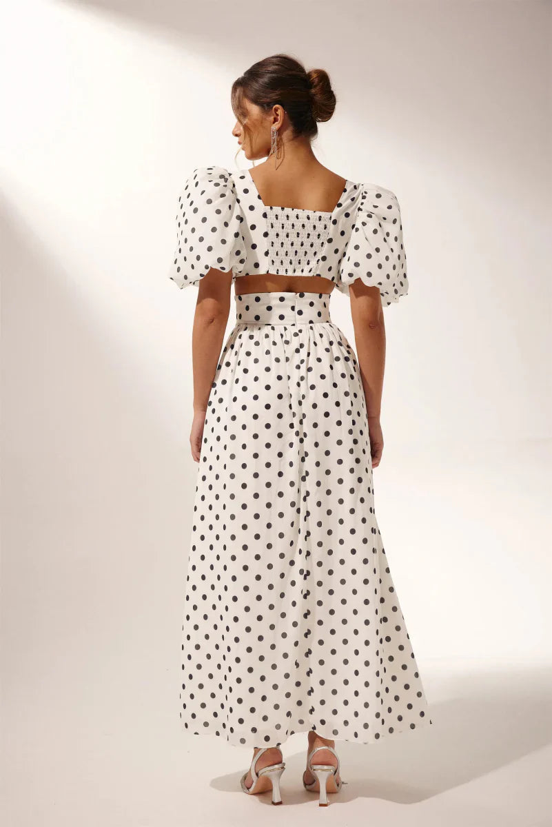Noel | Ensemble Décontracté Rétro Chic à Pois pour Femmes