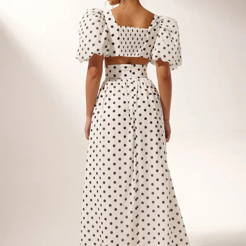 Noel | Ensemble Décontracté Rétro Chic à Pois pour Femmes