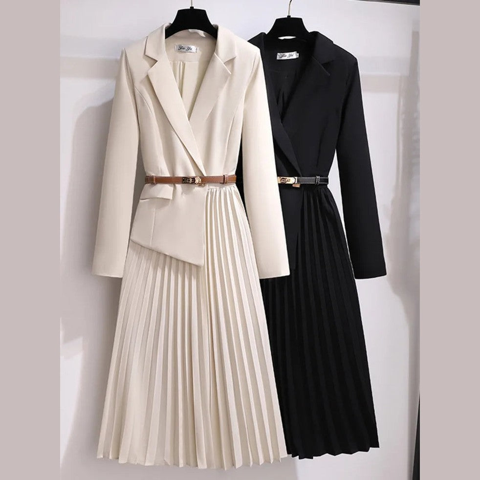 Zoie | Robe blazer plissée à la ceinture pour femmes