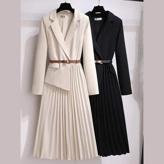 Zoie | Robe blazer plissée à la ceinture pour femmes