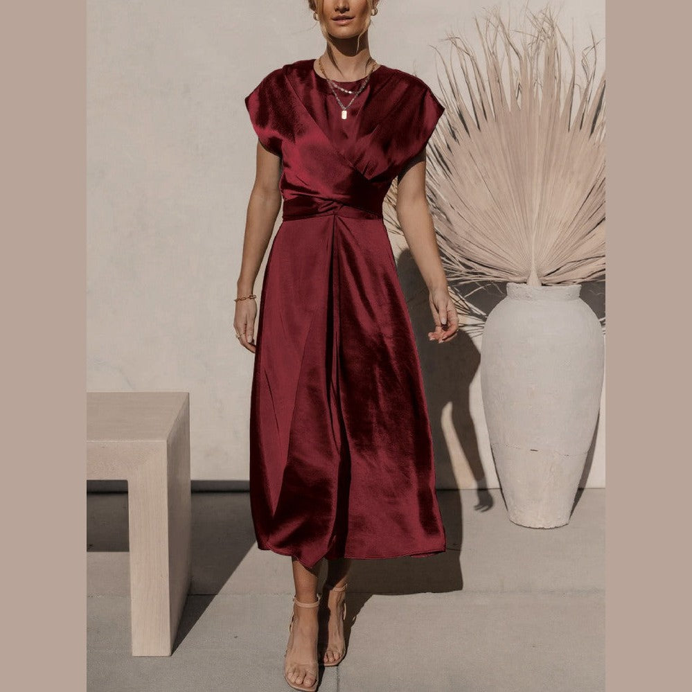 Claire | Robe midi élégante en soie pour femme