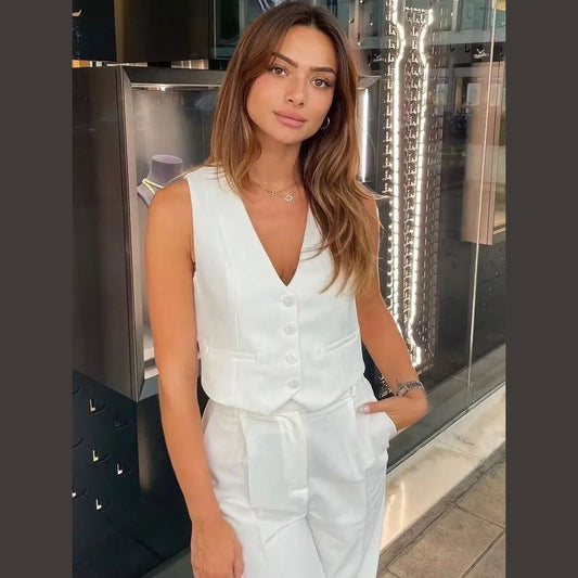 Navya | Top Gilet Court au Style Moderne pour Femme