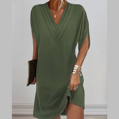 Jansen | Robe Élégante avec Manches Fendues Unies