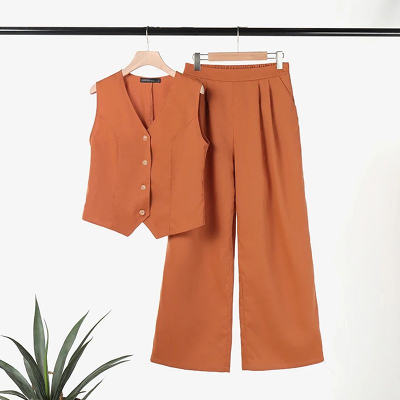 Odette | Ensemble polyvalent en lin avec gilet et pantalon pour femmes