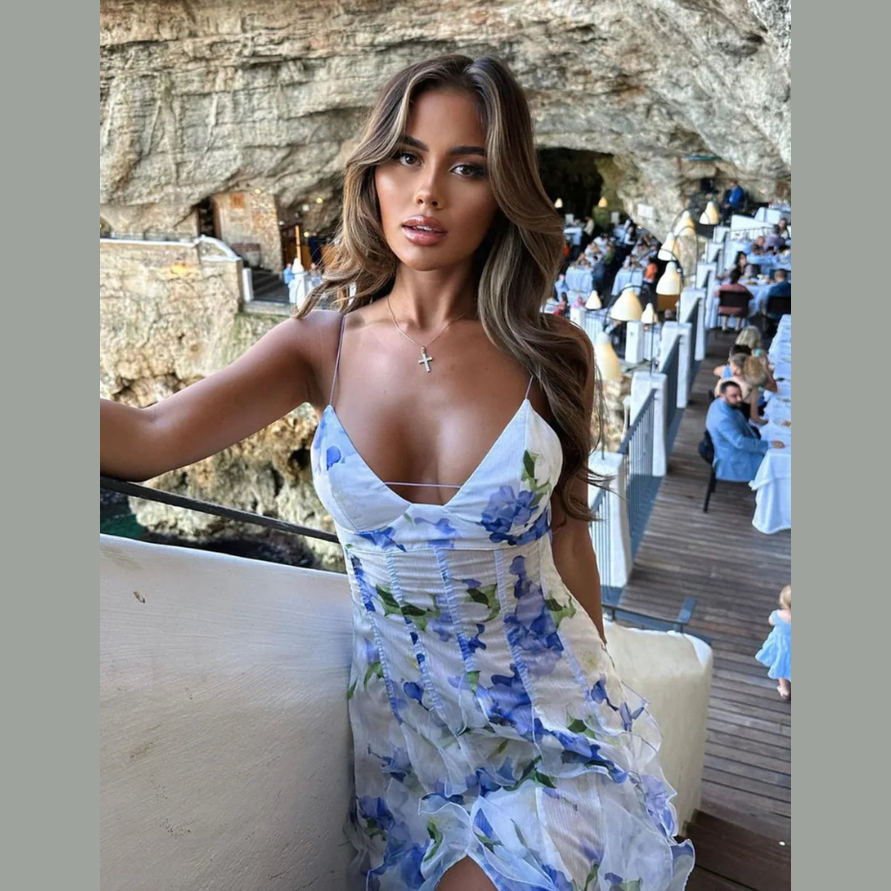 Jessi | Robe Maxi à Volants Fleurie pour Femmes