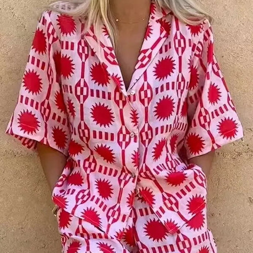 Ellen | Ensemble à imprimé Soleil avec un design vibrant et confortable pour femmes