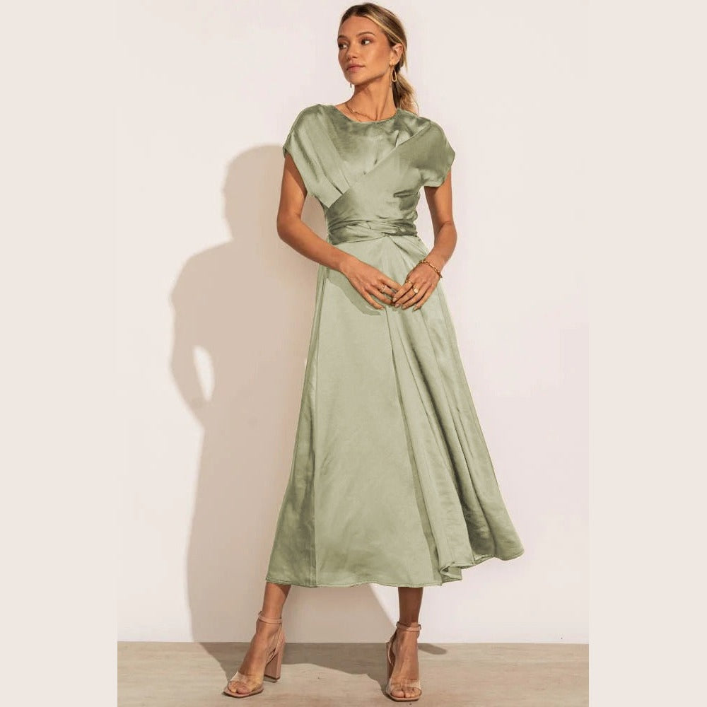 Claire | Robe midi élégante en soie pour femme