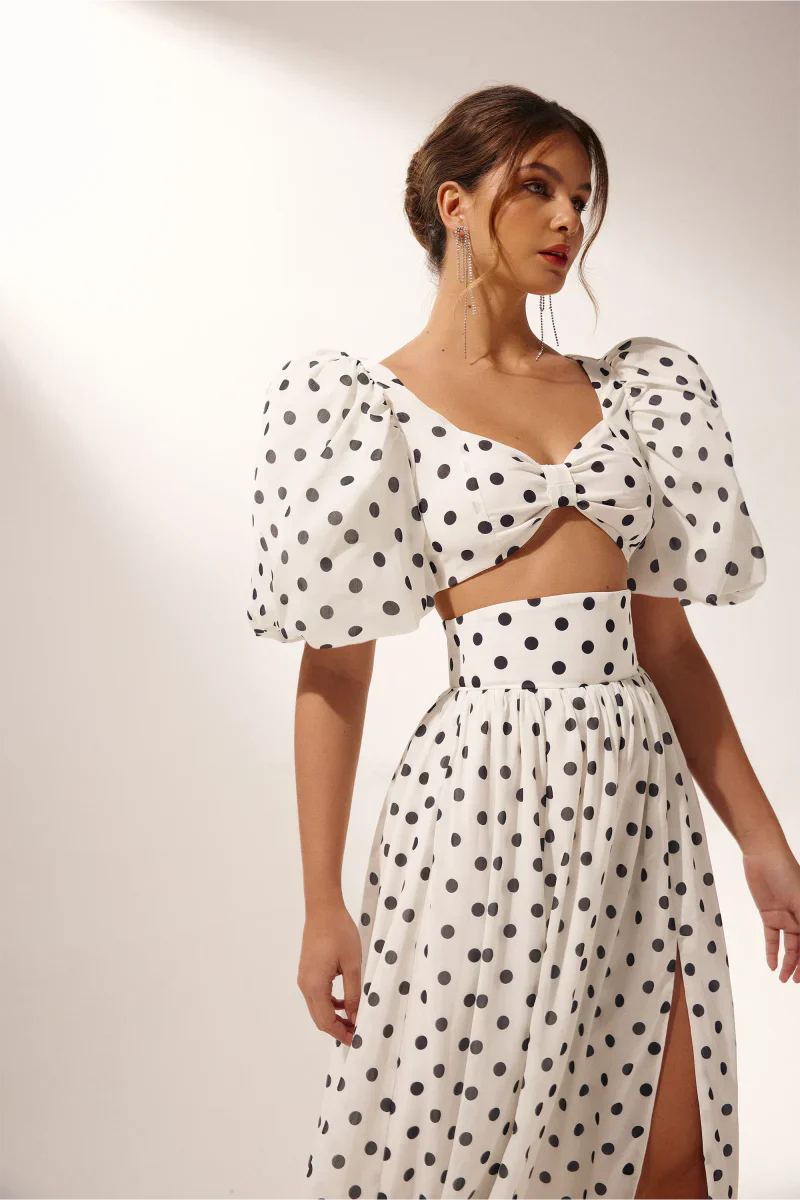 Noel | Ensemble Décontracté Rétro Chic à Pois pour Femmes