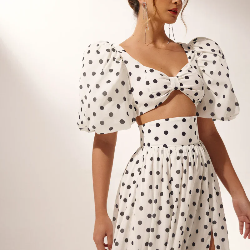 Noel | Ensemble Décontracté Rétro Chic à Pois pour Femmes