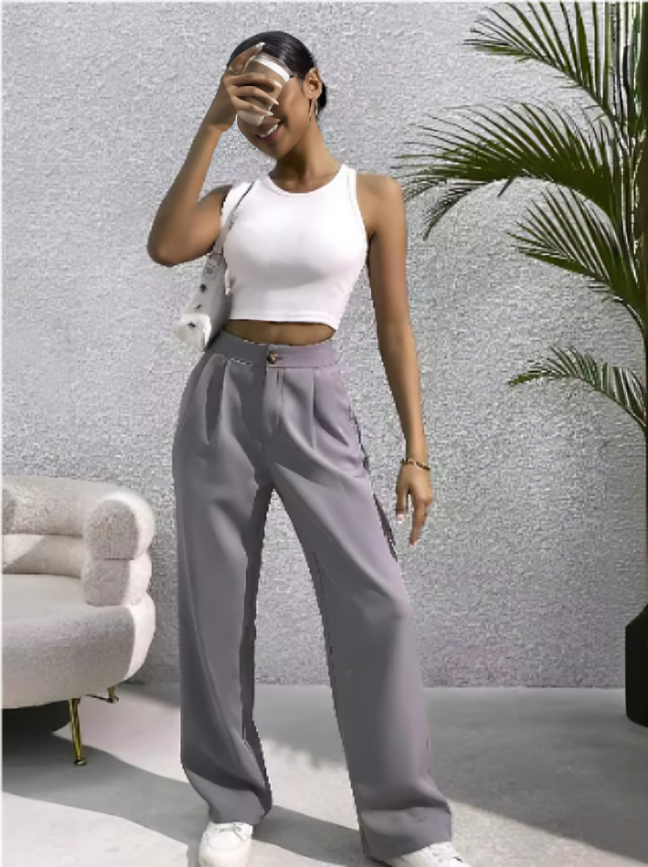 Cattleya | Pantalon à Jambe Large avec Silhouette Fluide pour Femme