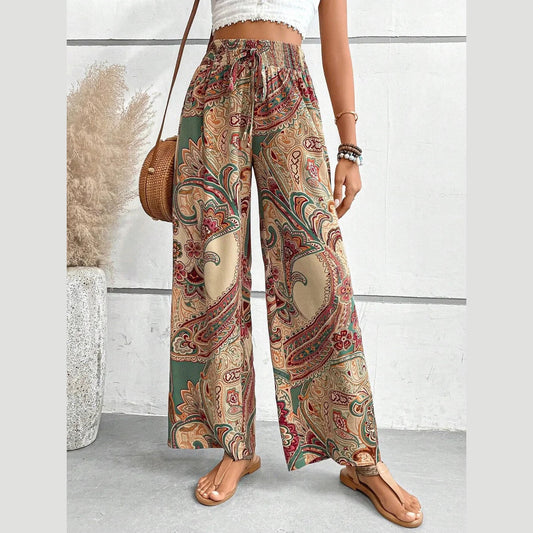 Layah | Pantalon taille haute à imprimé artistique pour femme