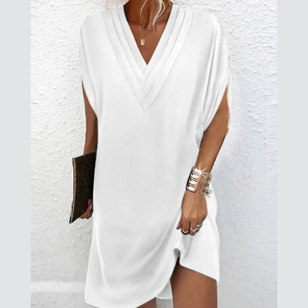 Jansen | Robe Élégante avec Manches Fendues Unies