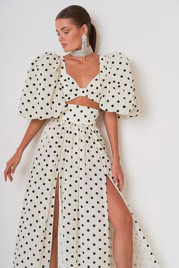 Noel | Ensemble Décontracté Rétro Chic à Pois pour Femmes