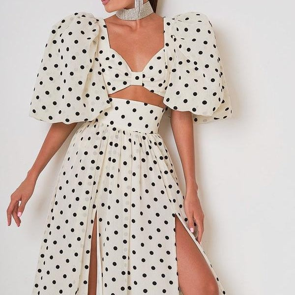 Noel | Ensemble Décontracté Rétro Chic à Pois pour Femmes