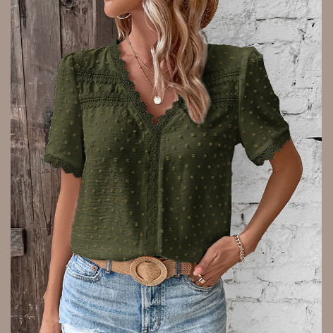 Lani | Haut en Dentelle Florale Délicate avec Détails Transparents pour Femmes