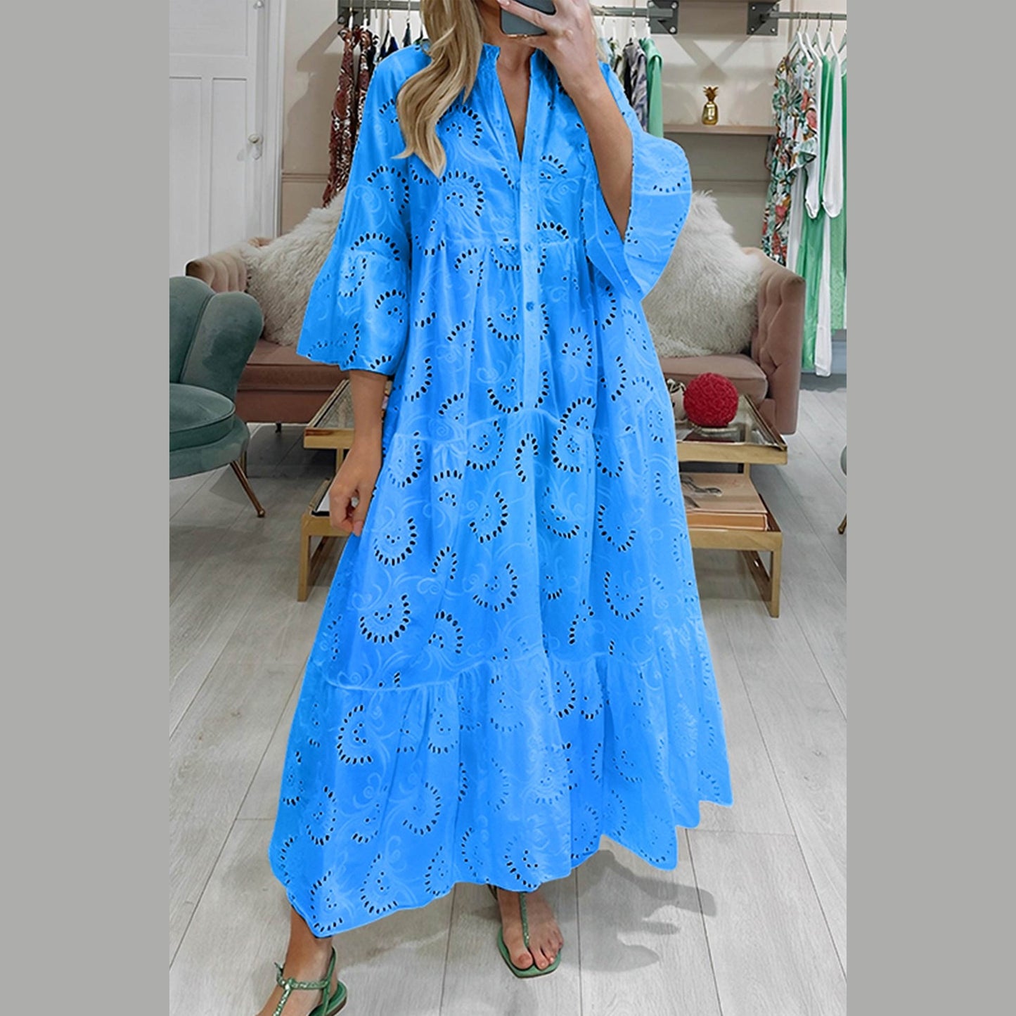 Finnley | Robe Maxi Bohème Brodée pour Femme