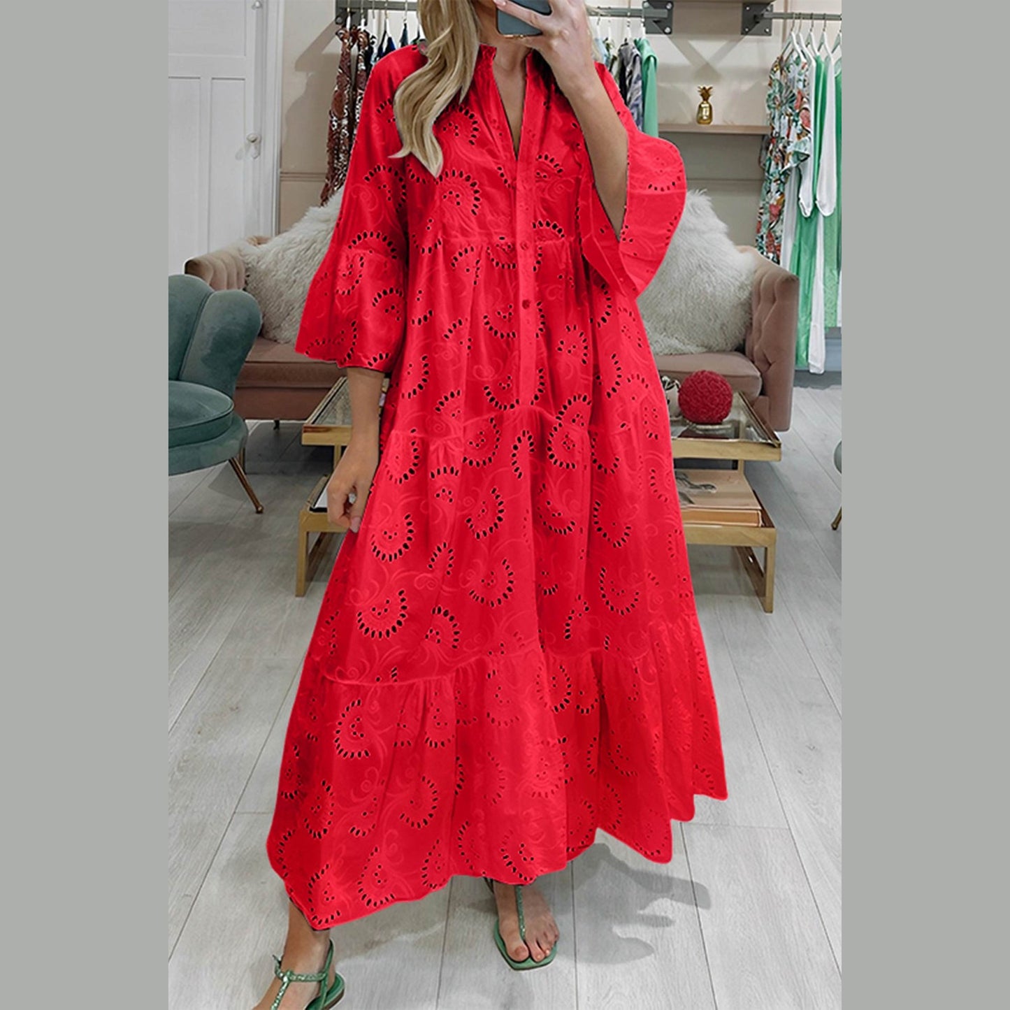 Finnley | Robe Maxi Bohème Brodée pour Femme