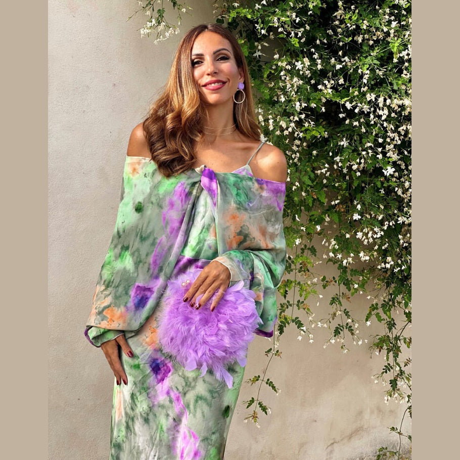 Jenna | Maxi robe halo-dyed stylée avec dos ouvert pour femmes