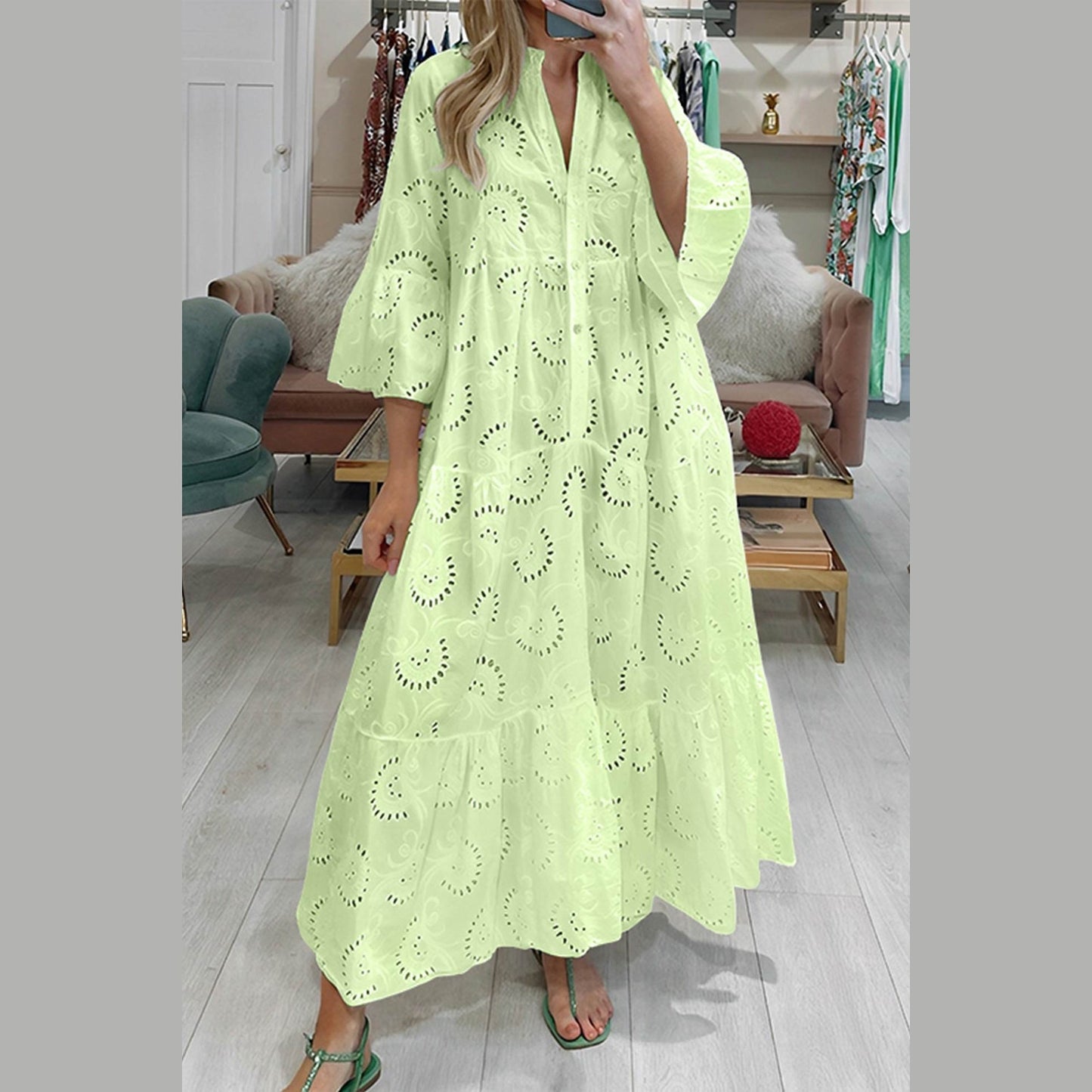 Finnley | Robe Maxi Bohème Brodée pour Femme