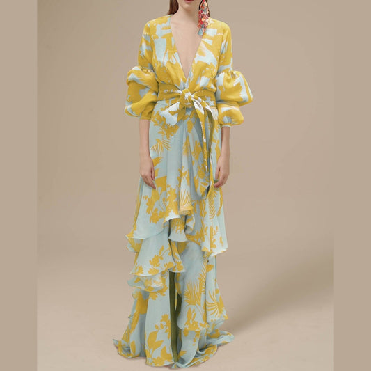 Florence | Robe de cérémonie imprimée en mousseline de soie