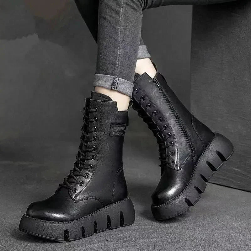 Bottes en Cuir Ultra Confortables & Chaudes FEMININO Essentielle