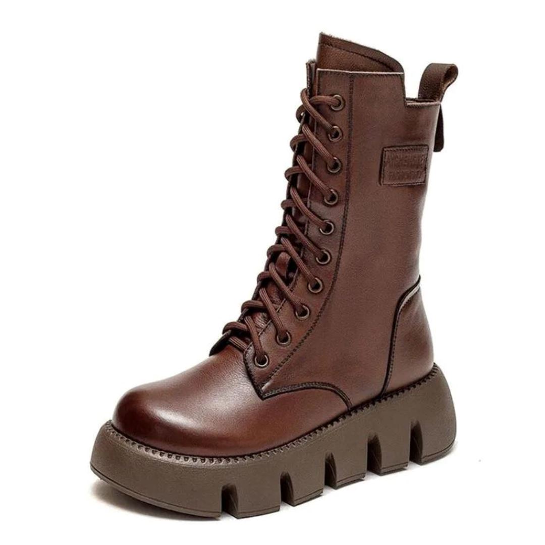 Bottes en Cuir Ultra Confortables & Chaudes FEMININO Essentielle Marron 35