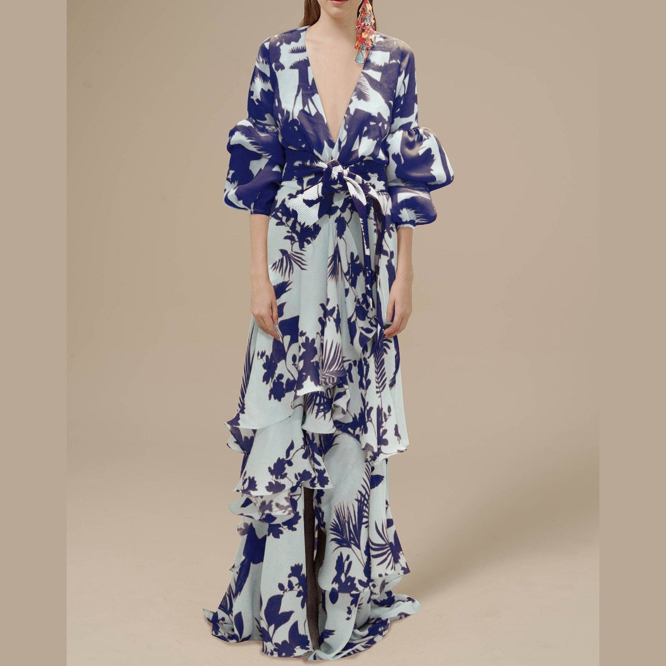 Florence | Robe de cérémonie imprimée en mousseline de soie