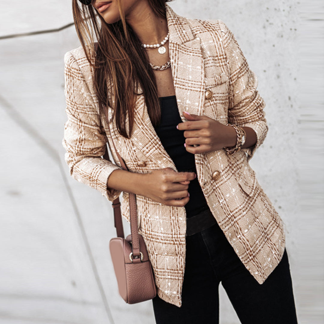 Wilhelmina | Blazer à carreaux vintage chic et structuré pour femmes