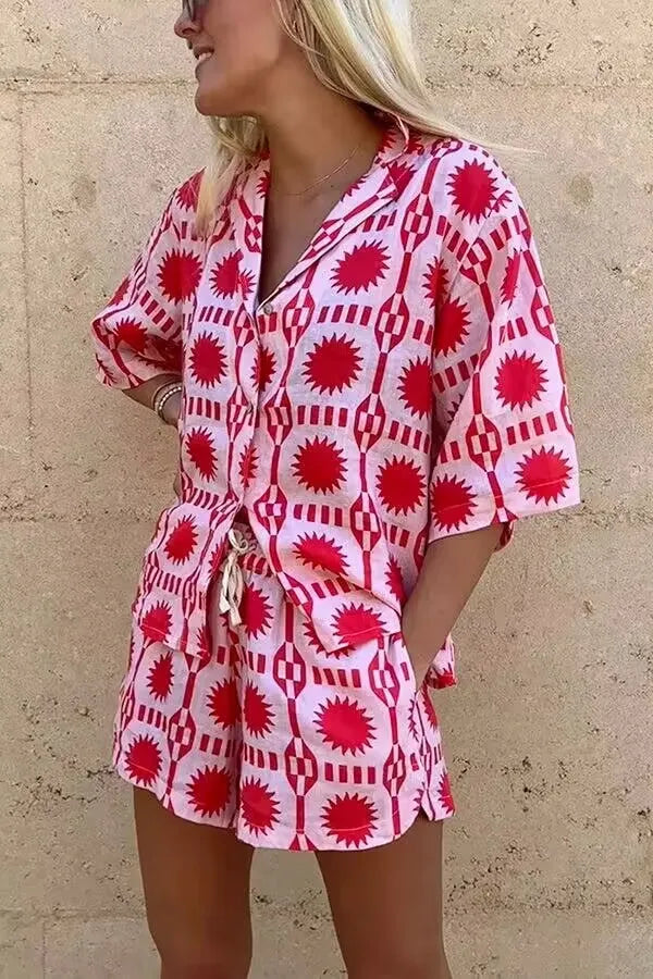 Ellen | Ensemble à imprimé Soleil avec un design vibrant et confortable pour femmes
