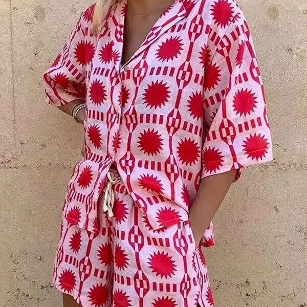 Ellen | Ensemble à imprimé Soleil avec un design vibrant et confortable pour femmes