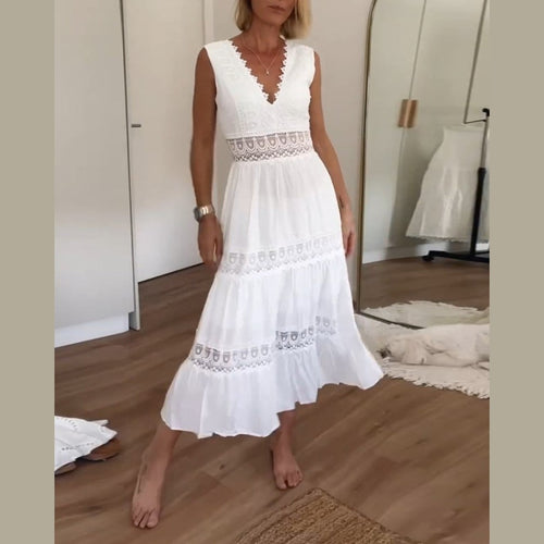 Joyce | Robe Midi Bohème Romantique en Dentelle pour Femmes