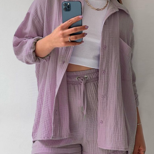 Abril | Ensemble en coton 3 pièces avec coupe confortable et décontractée pour femmes