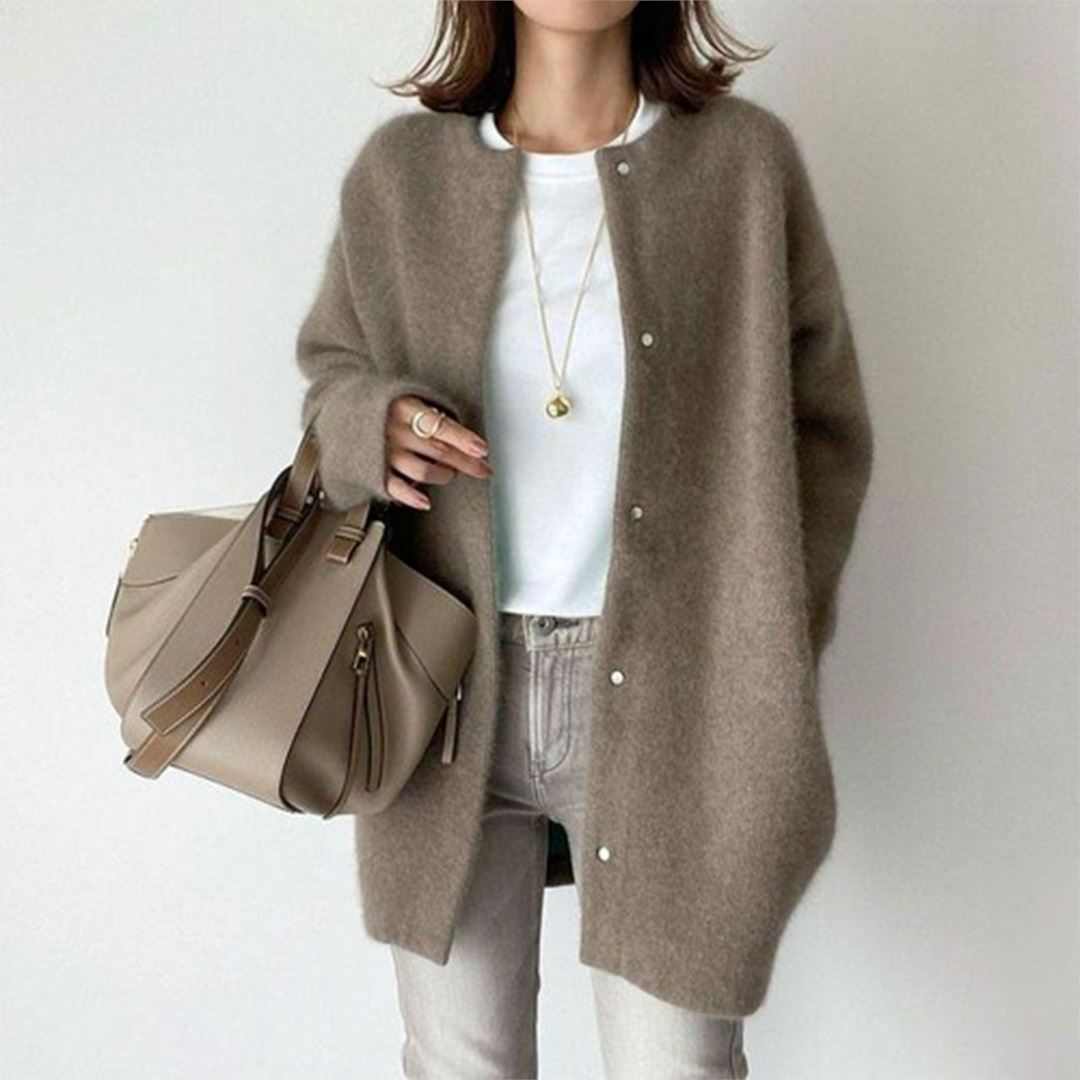 Cardigan Sophistiqué Amelia Essentielle Café XS