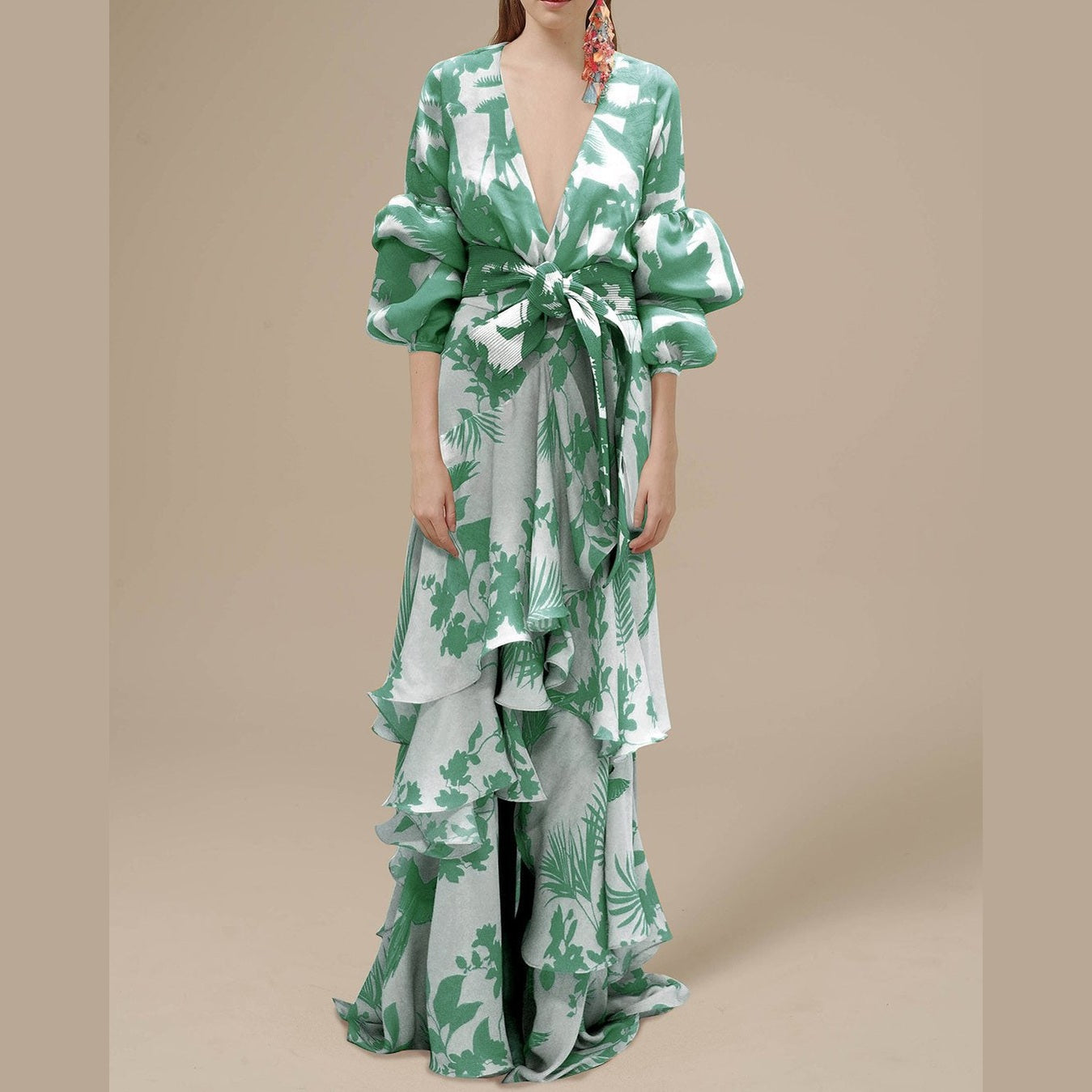 Florence | Robe de cérémonie imprimée en mousseline de soie