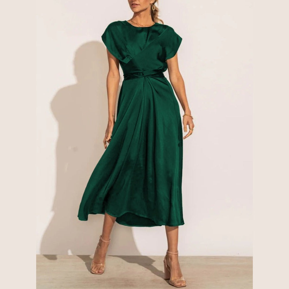 Claire | Robe midi élégante en soie pour femme