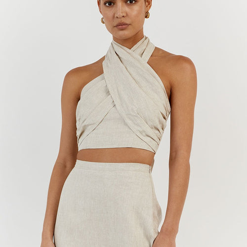 Cleo | Haut en coton avec dos croisé stylé pour femme