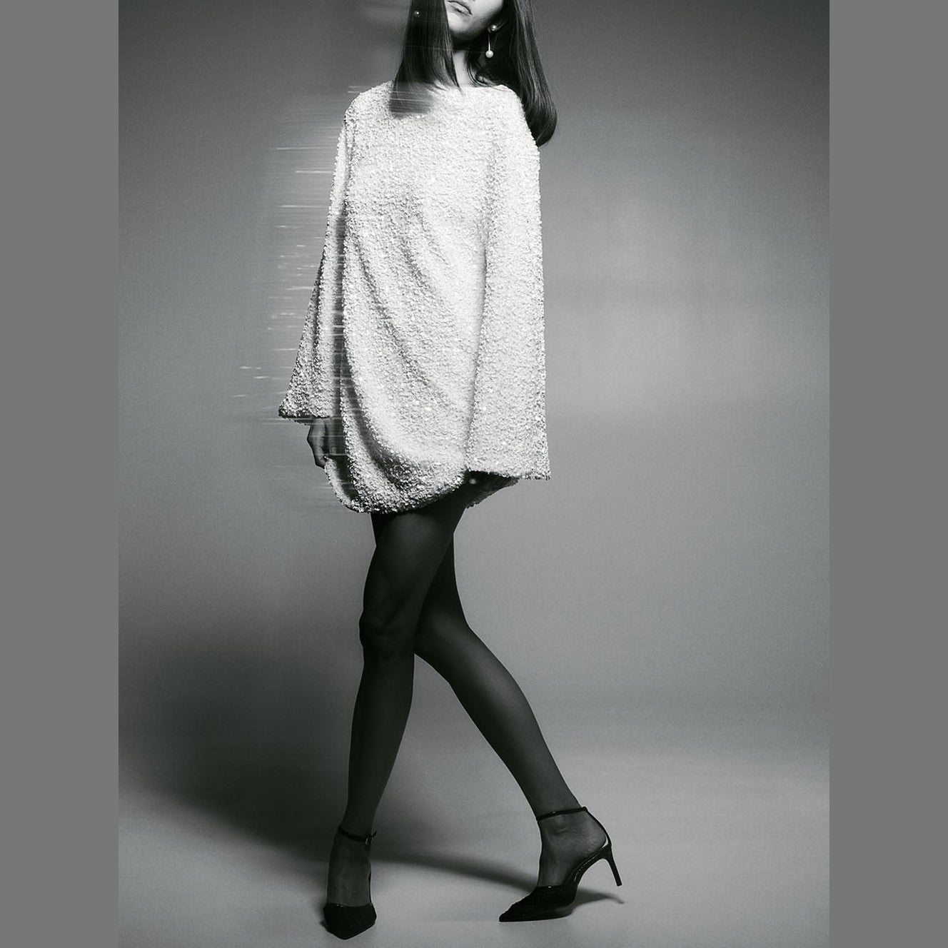 Marcelle | Robe à paillettes avec nœud et fermeture à nœud pour femmes