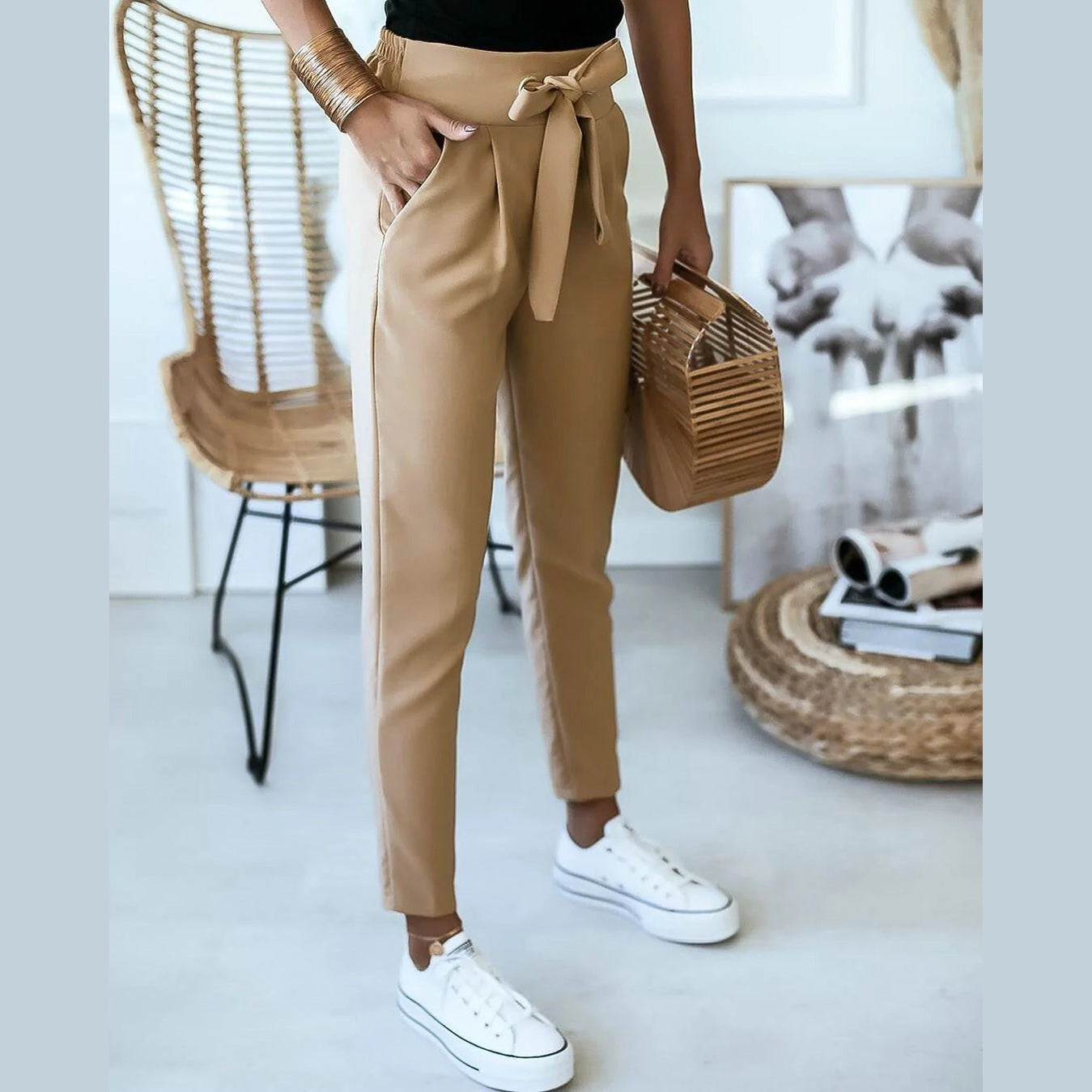 Alaya | Pantalon décontracté taille haute