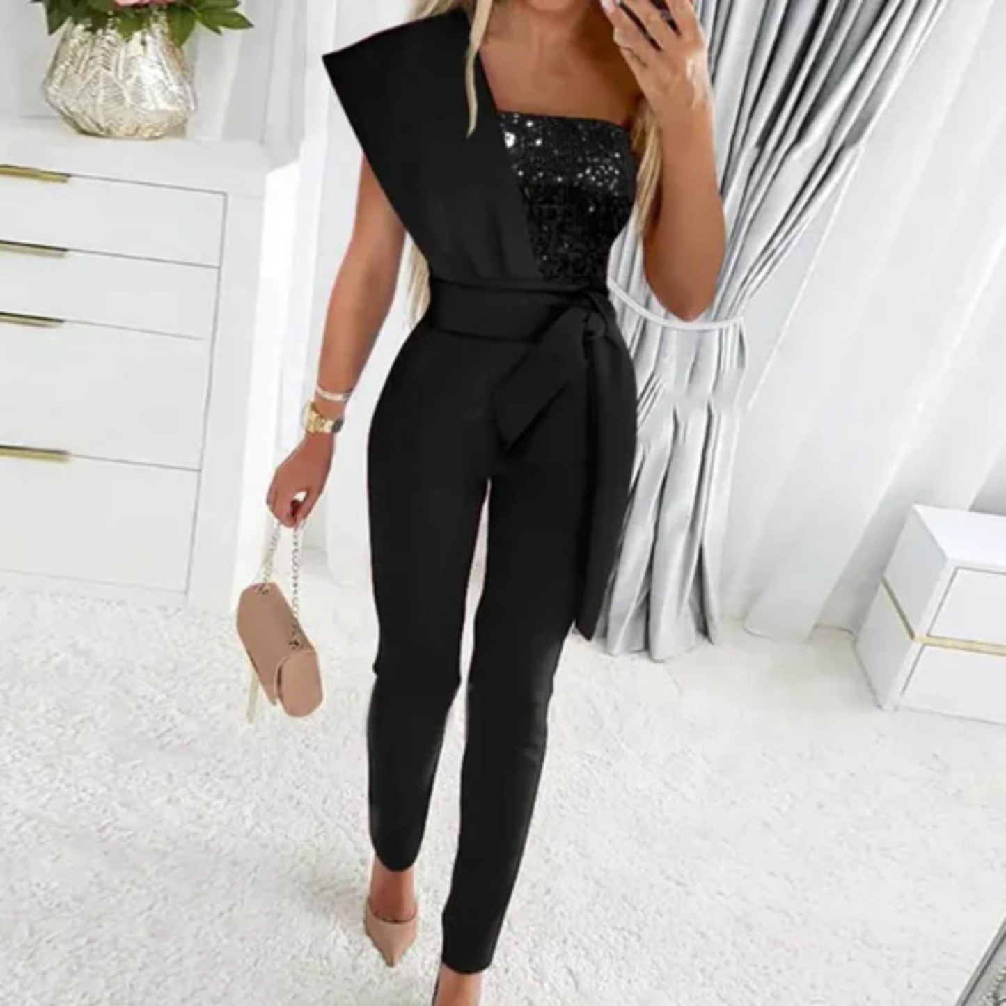 Aaliyah | Combinaison Étincelante Style Soirée pour Femmes